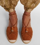 Jimmy Choo Lemi embellished suede espadrilles