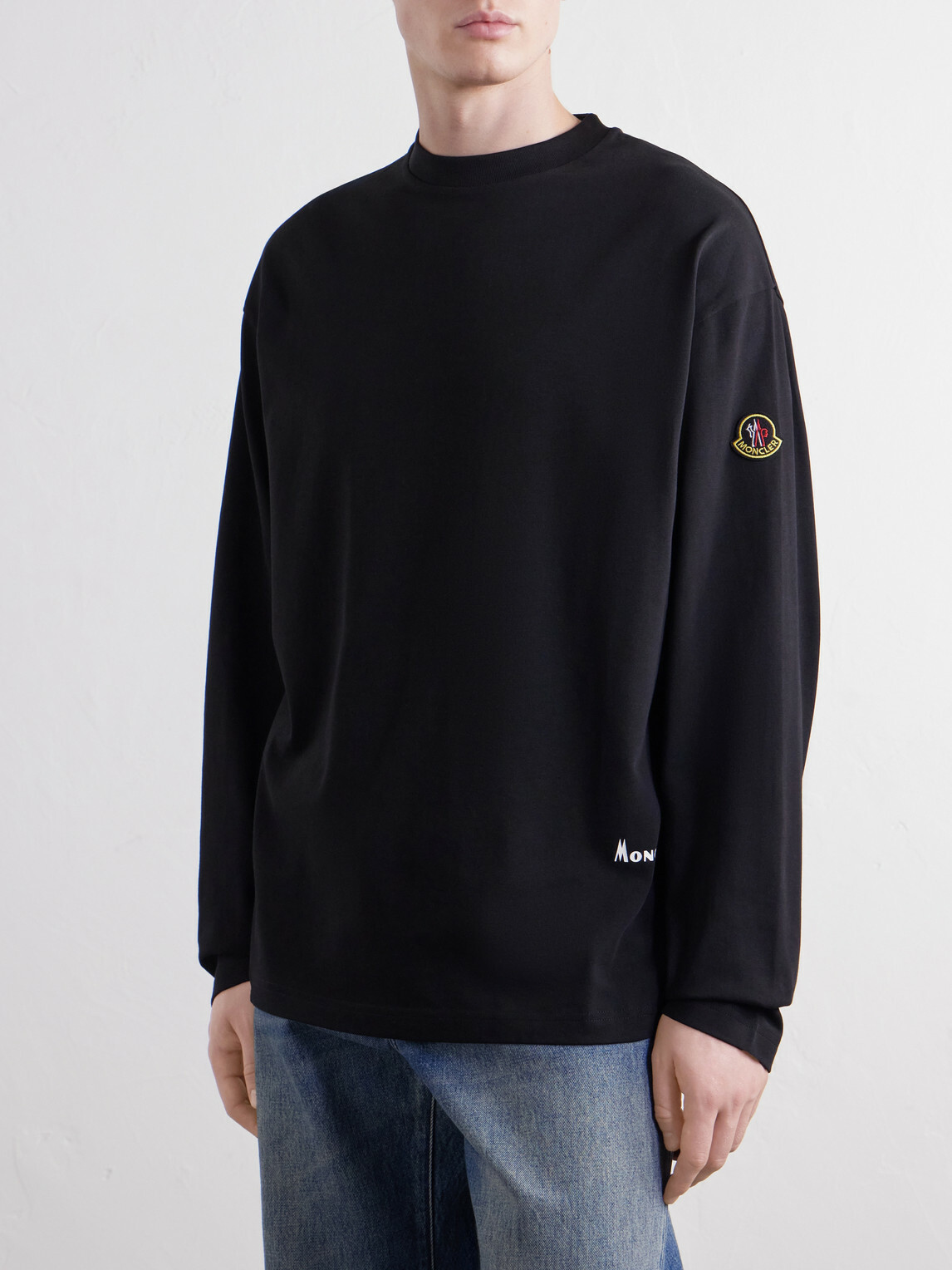Moncler - Logo-Detailed Cotton-Jersey T-Shirt - Black