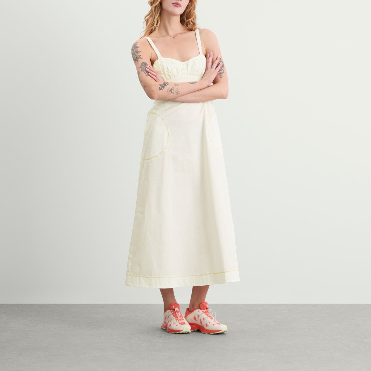 ALÉMAIS Women's Katerina Midi Dress in Cream