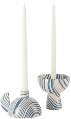 Henry Holland Studio Blue & White Duo Candle Holders