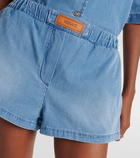 Versace Logo denim shorts