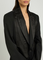 Maison Margiela Layered Silk and Wool Blazer Black