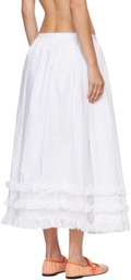 Molly Goddard White Olive Midi Skirt