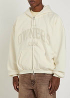 Represent Owners Printed Hooded Zip-through Cotton Sweatshirt White