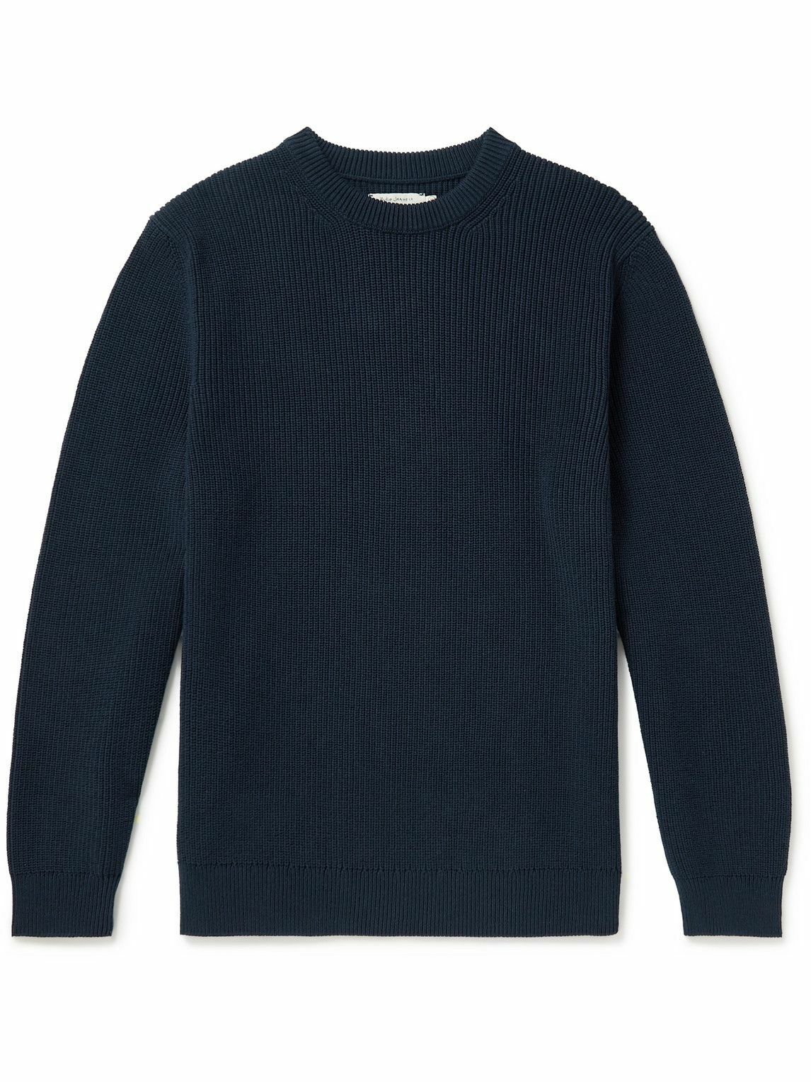 Nudie Jeans - August Ribbed Cotton Sweater - Blue Nudie Jeans Co