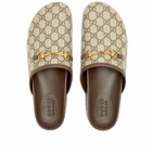 Gucci Men's GG Jacquard Horsebit Mule in Beige