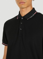 Logo Print Polo Shirt in Black