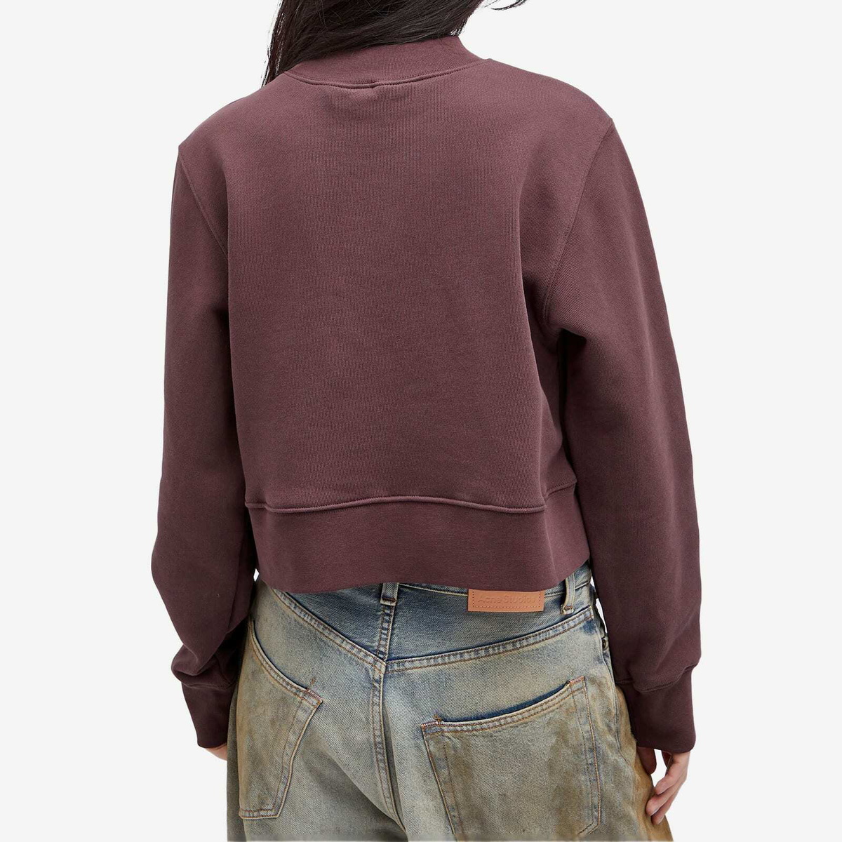 Palm Angels Women's College Fitted Crew Sweat in Plum/Yellow