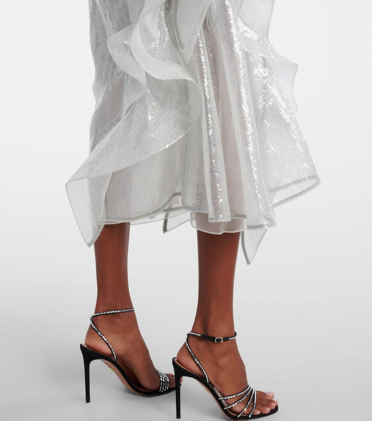 Maticevski Hymn ruffled sequined midi skirt