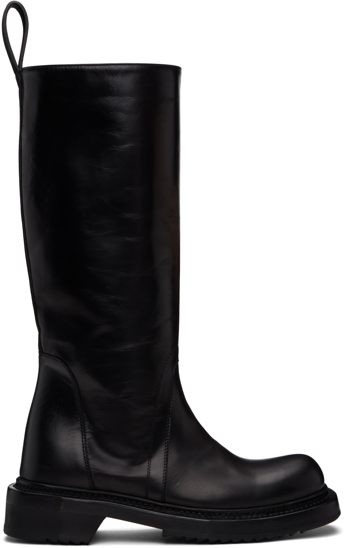 Rick Owens: Black Hollywood Pull On Cyclops Tall Boots | SSENSE 