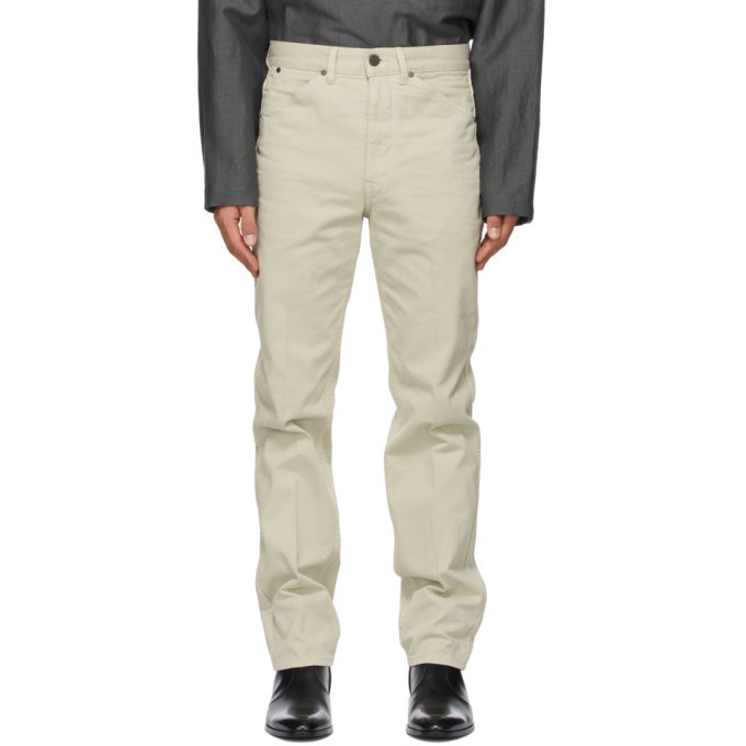 Photo: Lemaire Off-White Tapered 5 Pocket Jeans