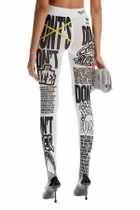 TYT printed tights tyt x White