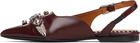 Toga Pulla Burgundy Metal Belt Flats