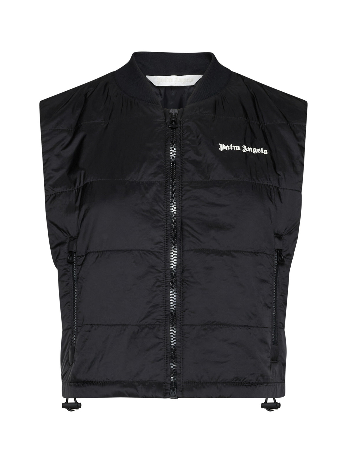 ダウンベスト Palm Angels SS24 Black nylon vest (PWEA118S24FAB001 1003) Palm Angels - Logo Patch Padded Gilet | HBX - Globally