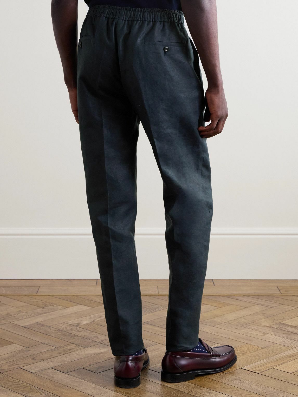 Rubinacci - Straight-Leg Linen Trousers - Blue Rubinacci