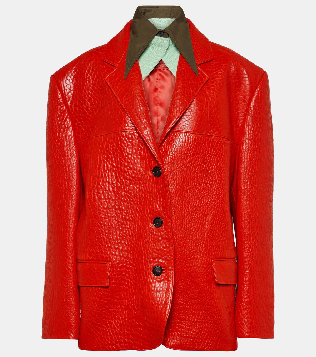 Prada Single-breasted leather jacket