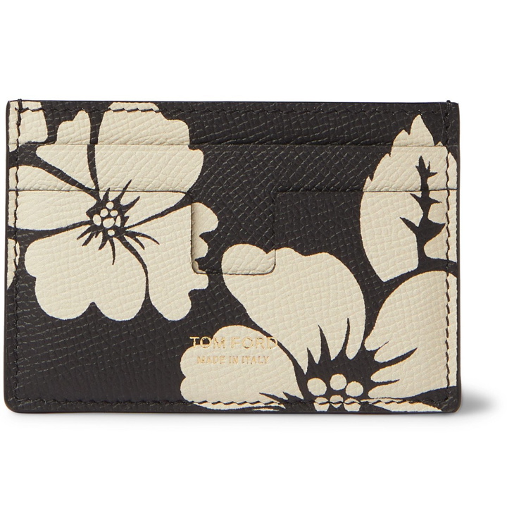 Photo: TOM FORD - Floral-Print Full-Grain Leather Cardholder - Black