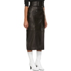 Yang Li Black Leather Belted Skirt