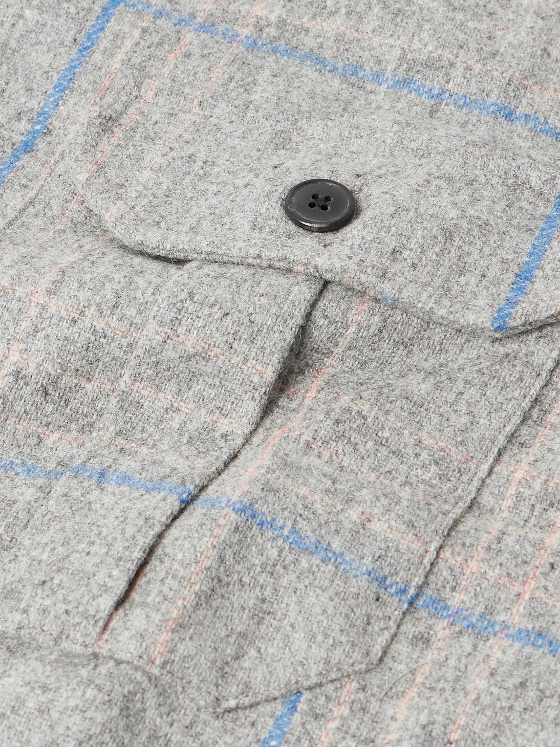 Portuguese Flannel - Fixon Checked Wool Overshirt - Gray