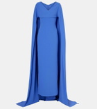 Solace London Morgan caped crêpe gown