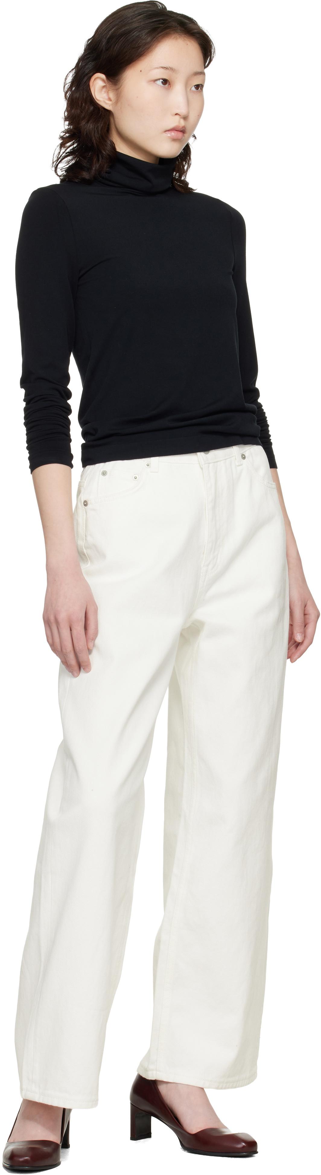 TONYWACK Off-White Wide-Leg Baggy Denim Jeans