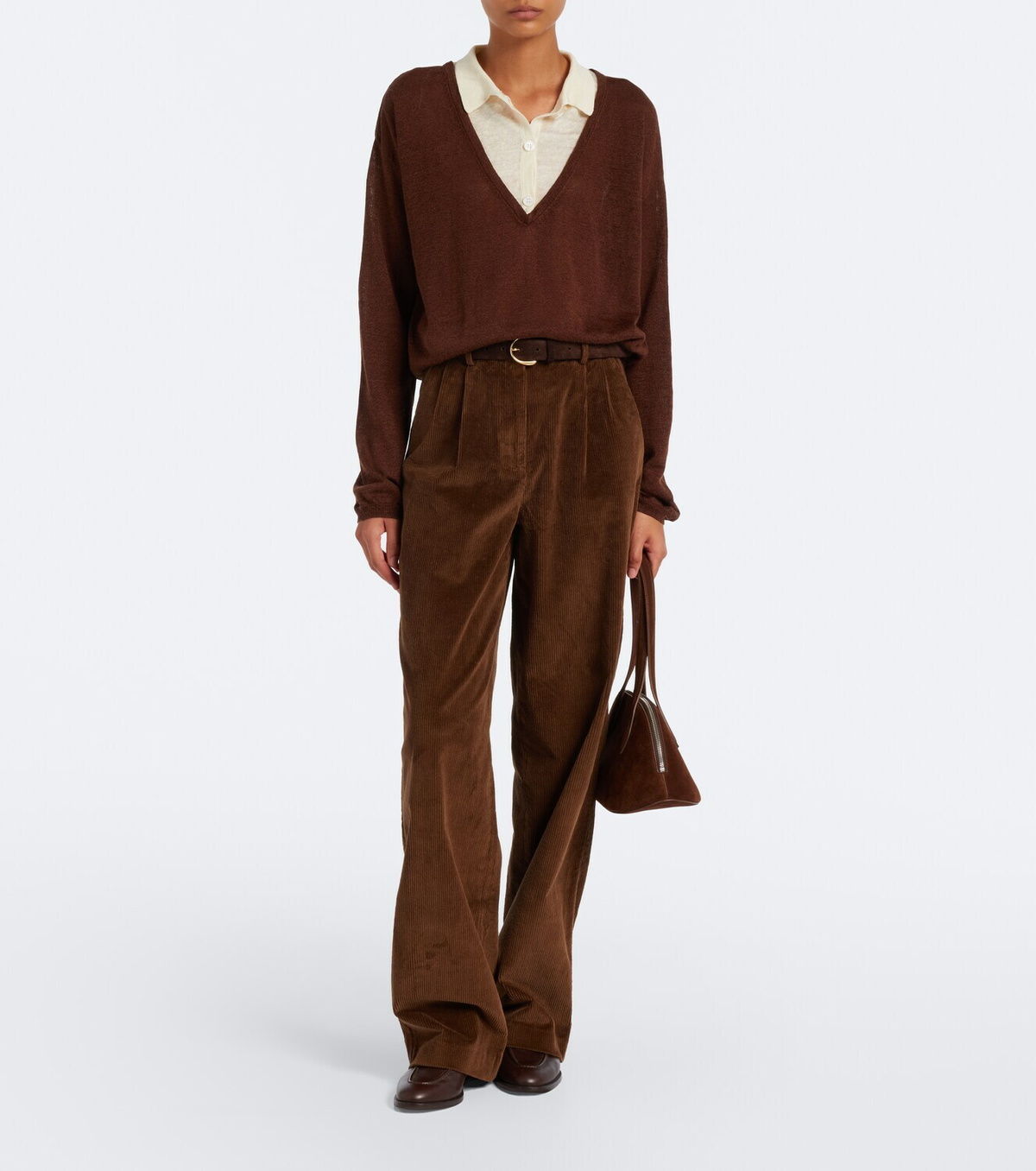 Aya Muse Eirae paneled linen-blend sweater