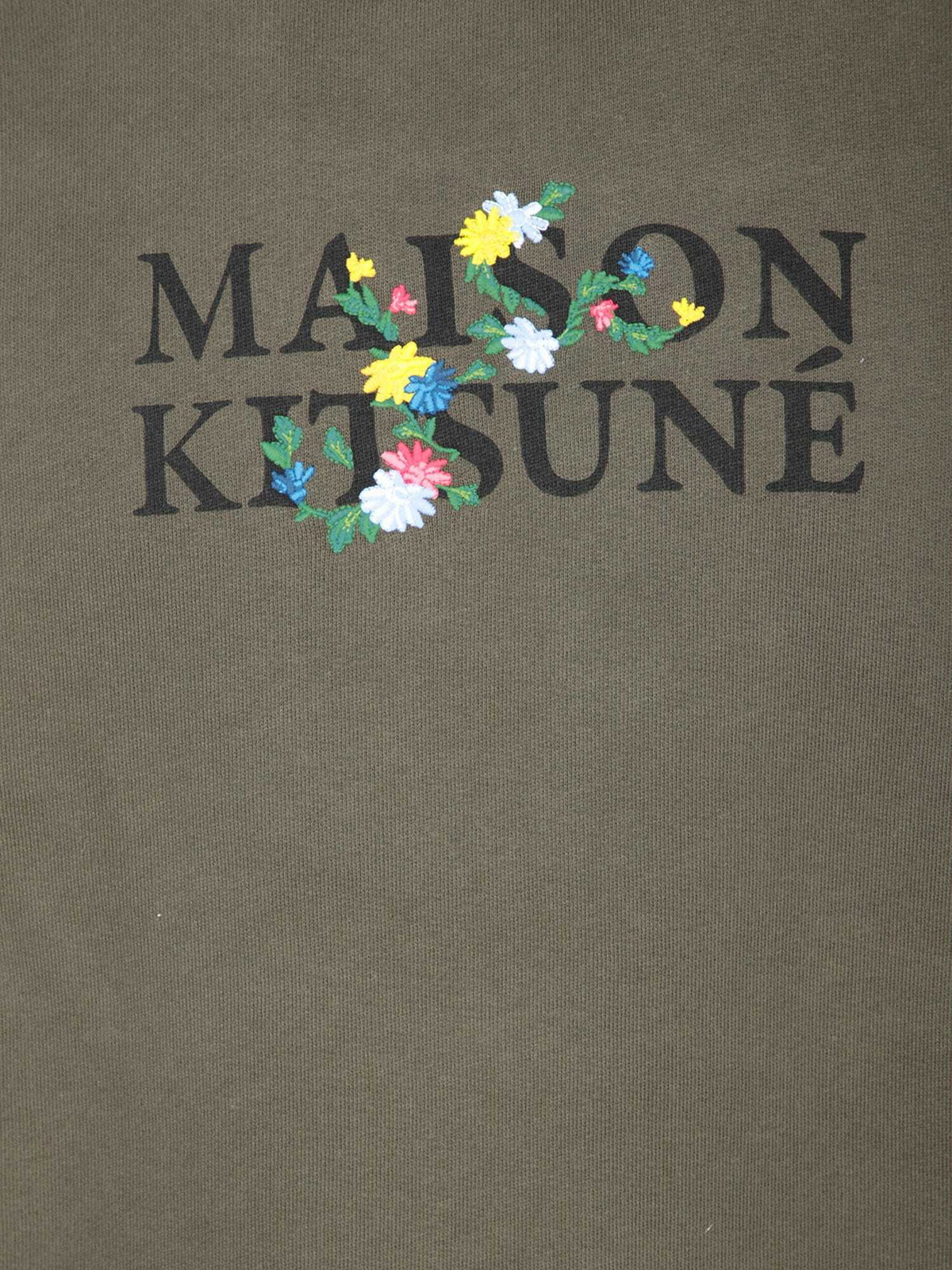 【送料&関税込】Maison KitsunAC Flowers Military Green Sweat Maison Kitsuné Flowers Military Green Sweatshirt Maison Kitsune