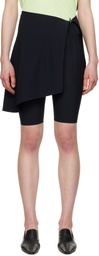 JOHANNA PARV Black Asymmetric Mini Skort