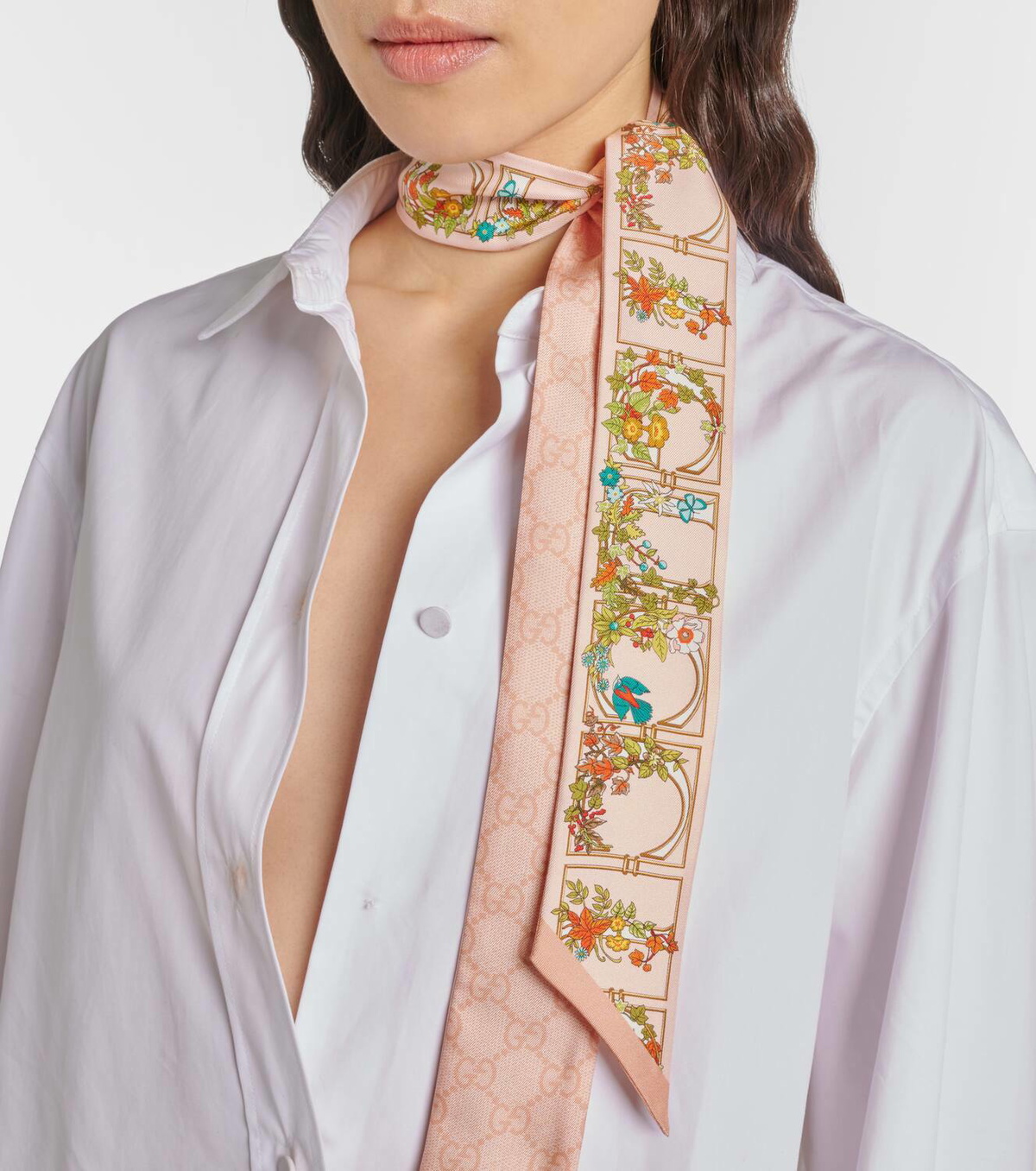 Gucci Floral silk twill scarf