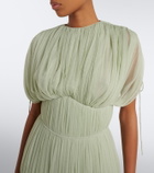 De La Vali Nymera pleated tulle corset gown