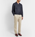 Camoshita - Camp-Collar Linen-Blend Overshirt - Blue