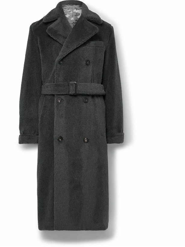 Photo: Richard James - Teddy Double-Breasted Belted Alpaca Coat - Gray