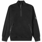 C.P. Company Men's Lens Detail Quarter Zip Sweat in Black