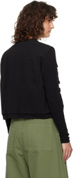 OPEN YY Black Appliqué Cargo Vest