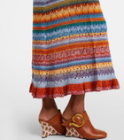 Etro Crochet striped cotton maxi dress