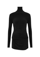 Norma Kamali Pickleball Ruched Stretch-jersey Mini Dress Black