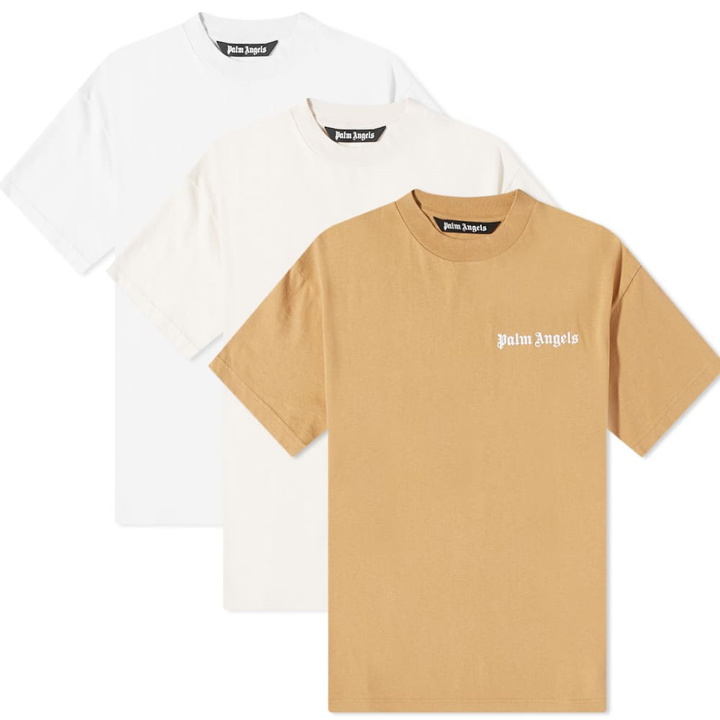 Photo: Palm Angels Nude Shades Logo Tee - 3 Pack