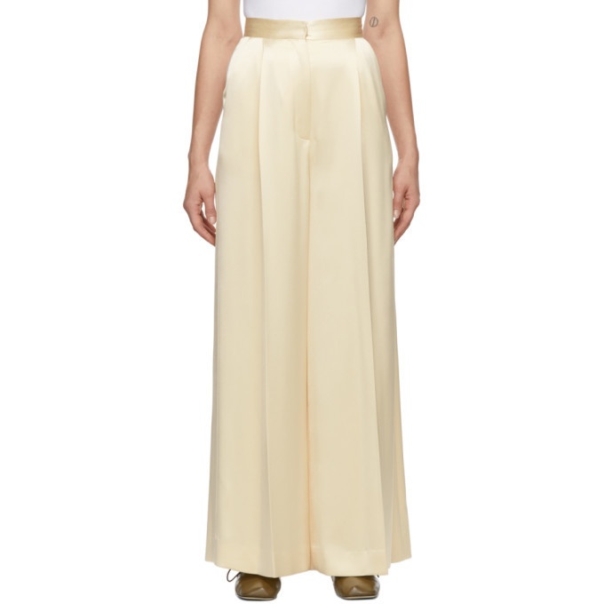 Off-White Silk Trousers by Chloé on Sale