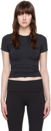 SKIMS Black Soft Smoothing Seamless T-Shirt