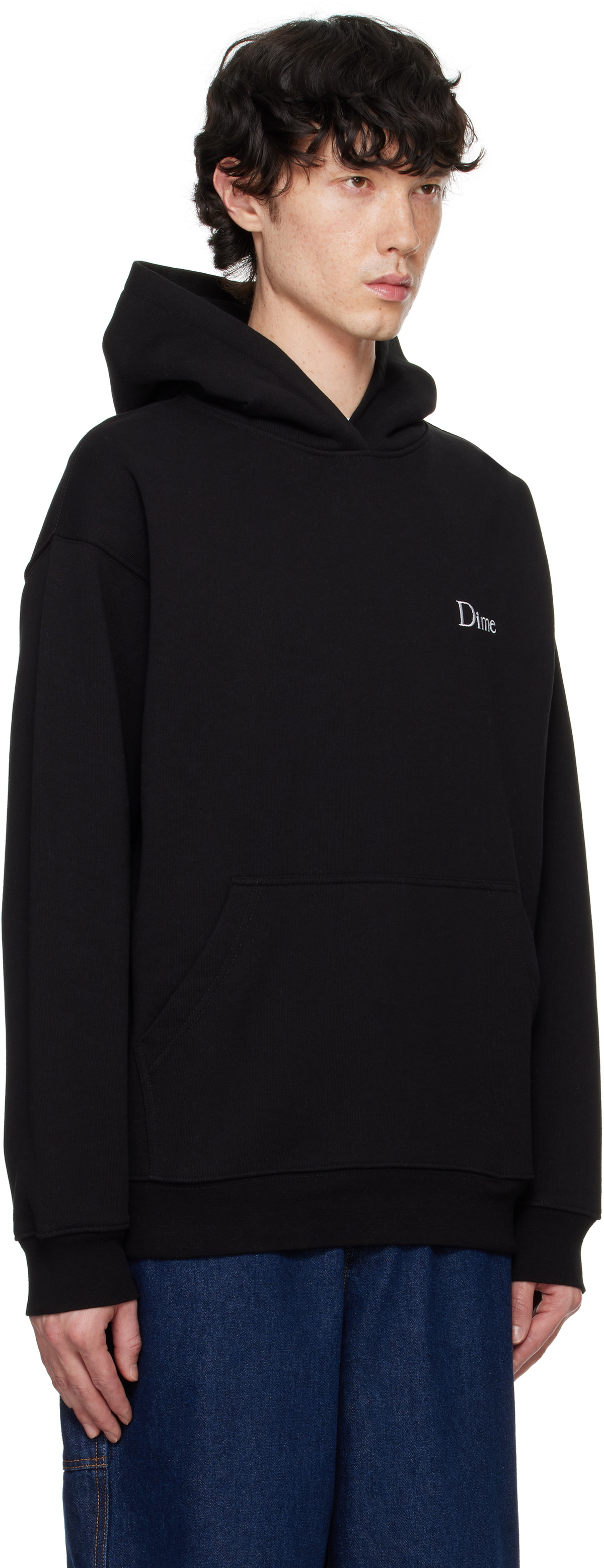 Dime Black Classic Small Logo Hoodie Dime