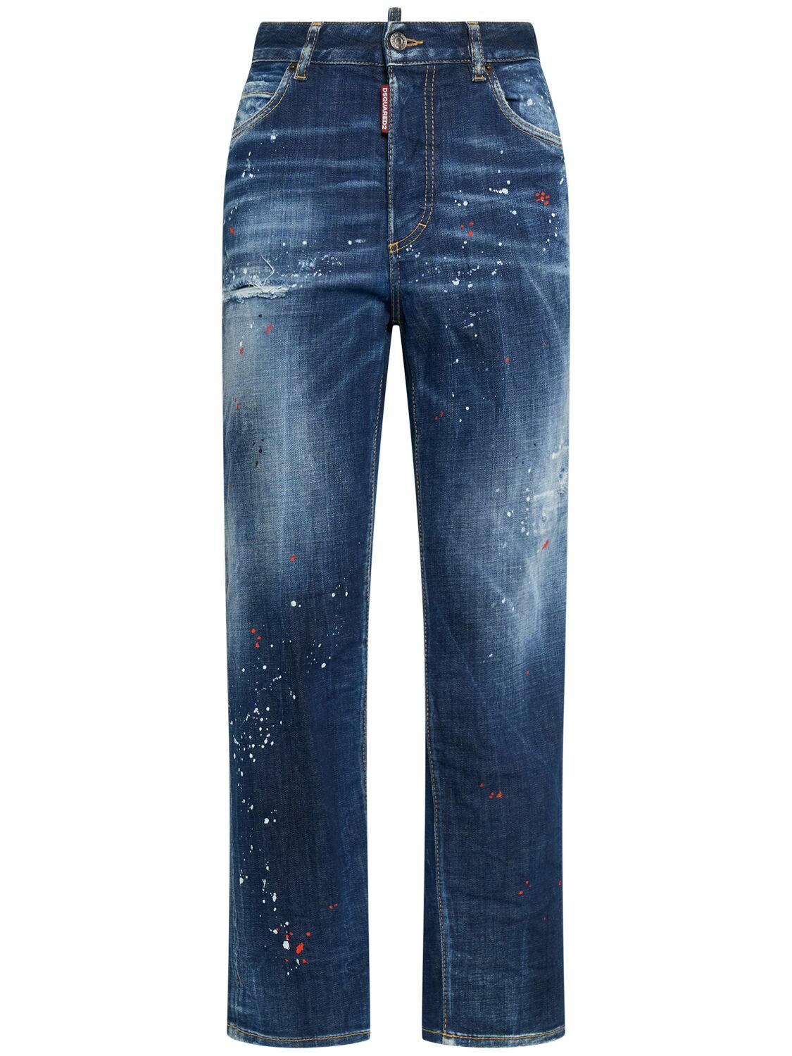 デニム・ジーパン Dsquared Dark Blue Stretch Denim Boston Jeans Dark Rince Wash Boston Jeans