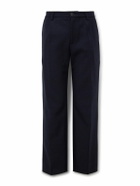 Portuguese Flannel - Pleated Wool Trousers - Blue