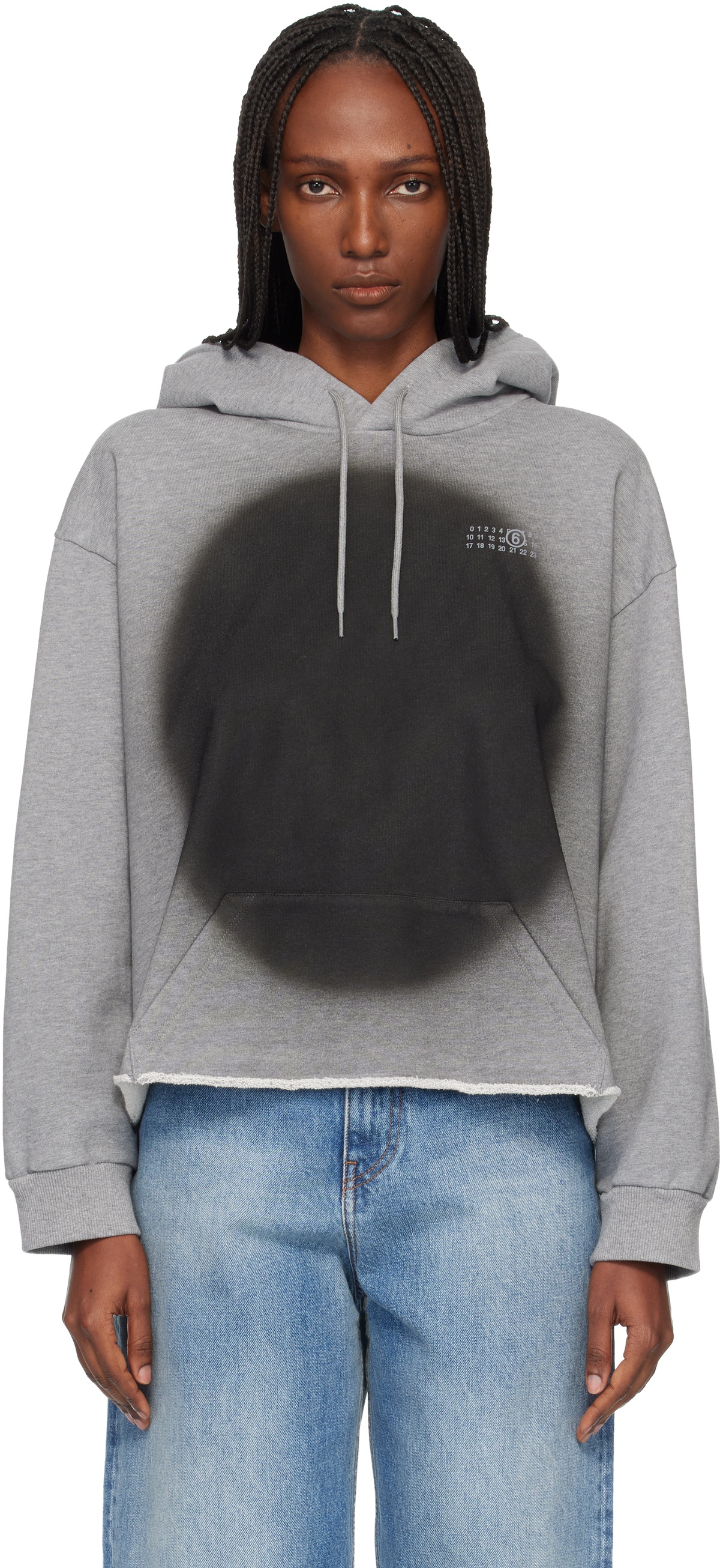 MM6 Maison Margiela Gray Unbrushed Cotton Hoodie