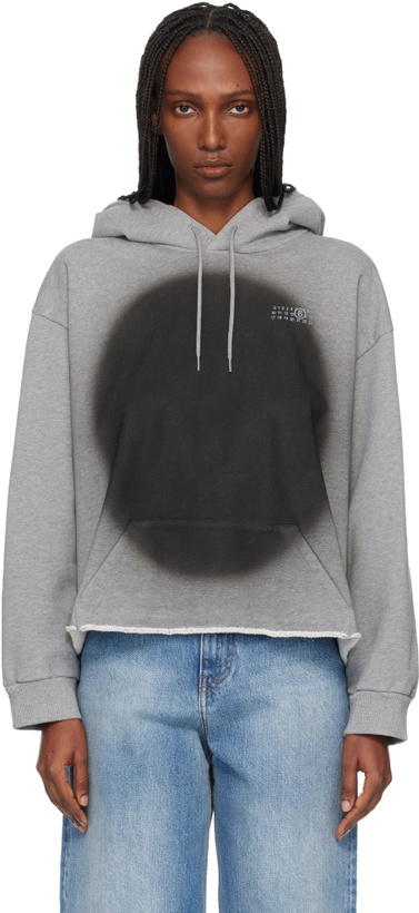 Photo: MM6 Maison Margiela Gray Unbrushed Cotton Hoodie