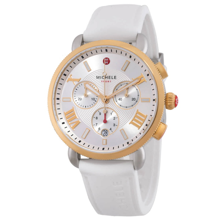Photo: Michele Sport Sail Chronograph Quartz Silver Dial Ladies Watch MWW01P000017