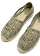 Chloe Isla Crocheted Espadrille Flats Green