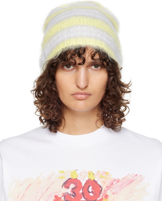 Photo: Marni White & Yellow Striped Mohair Beanie