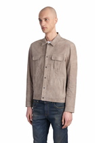 Salvatore Santoro Leather Jacket In Taupe Leather