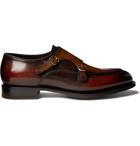 Santoni - Polished-Leather Monk-Strap Shoes - Brown