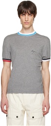Ferragamo Gray Embroidered T-Shirt